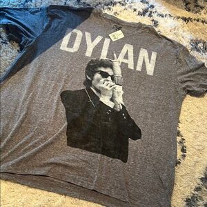 Bob Dylan Graphic T-Shirt ~ Revolution 45 ~ Gray Short Sleeve Crew Neck ~ 2XL